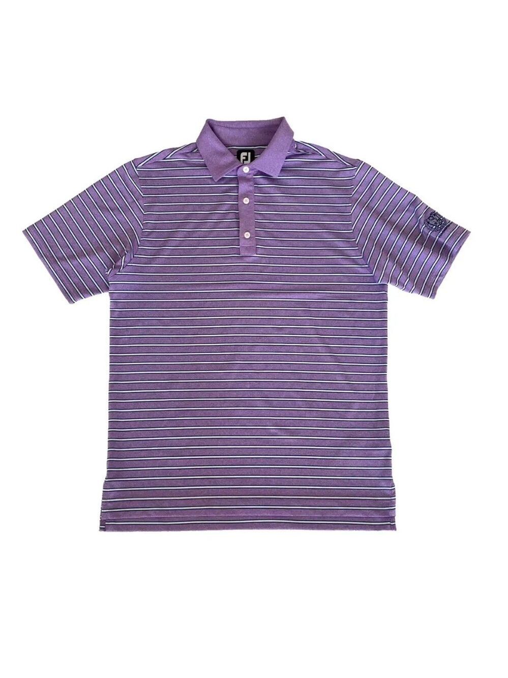 FootJoy FJ Golf Polo Shirt Men's M Striped Purple Hacienda GC